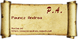 Pauncz Andrea névjegykártya